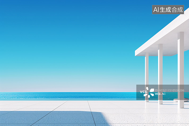 【AI数字艺术】现代几何建筑装饰设计抽象三维商业结构背景图片素材