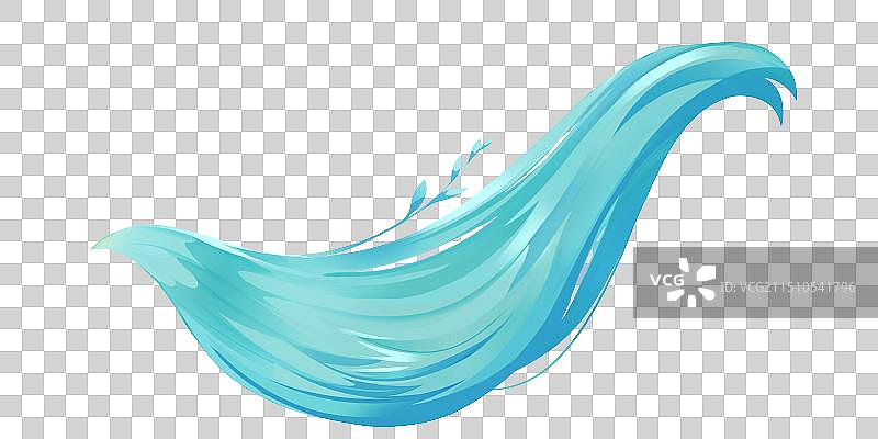 蓝色创意卡通国潮清新插画元素图片素材