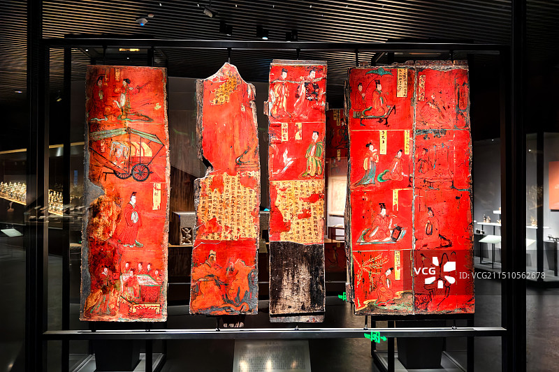 司马金龙墓漆屏风画图片素材