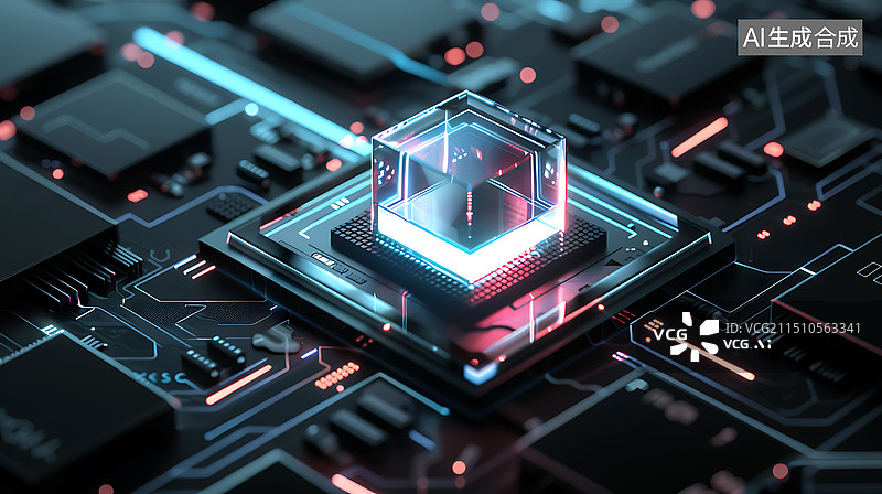 【AI数字艺术】智能传感器控制器科技感空间背景图图片素材