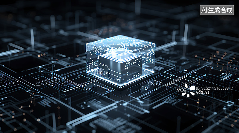 【AI数字艺术】智能传感器控制器科技感空间背景图图片素材