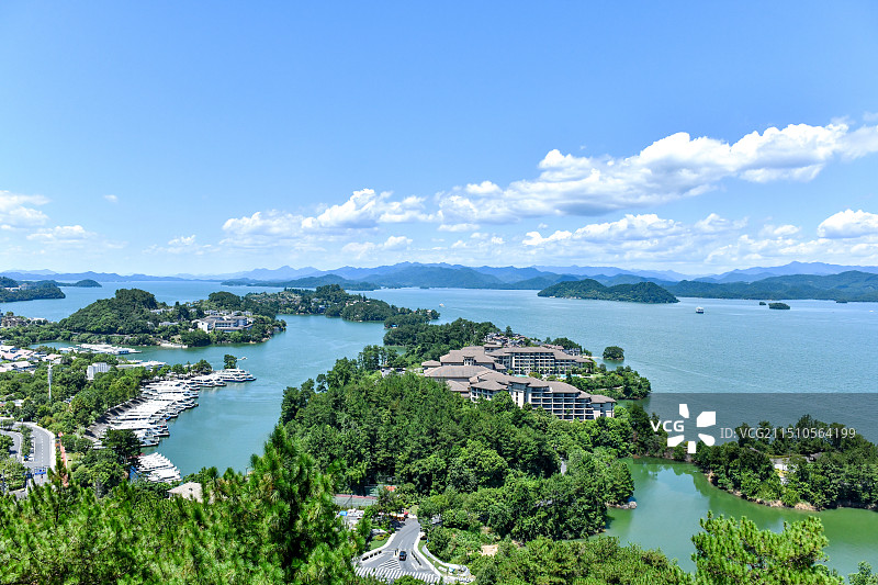 蓝天白云千岛湖图片素材