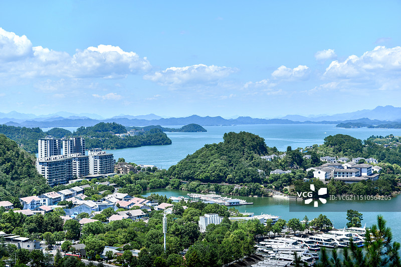 蓝天白云千岛湖图片素材
