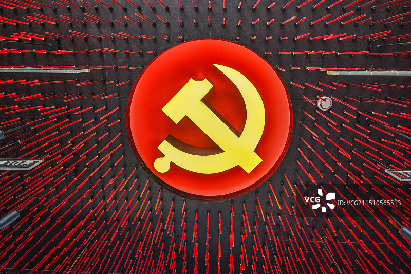 中共杭州小组纪念馆的镰刀锤子天花板图片素材
