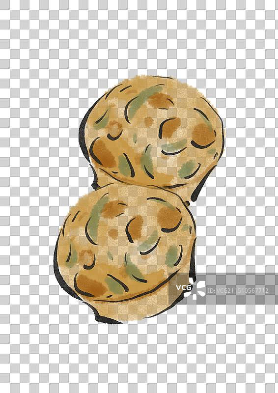 水墨风潮汕美食插画元素-猪脚圈图片素材