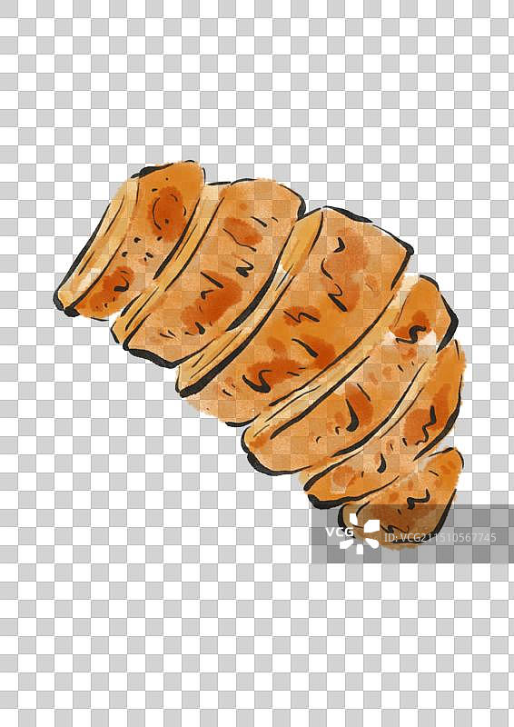 水墨风潮汕美食插画元素-卤鹅图片素材