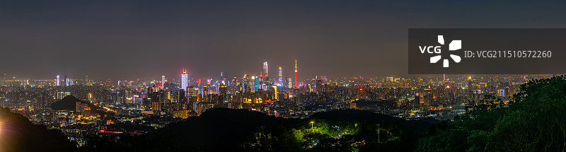 广州白云山夜景广州CBD图片素材