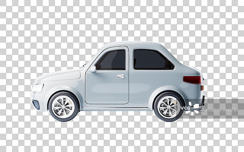 现代银色小汽车三维渲染图片素材