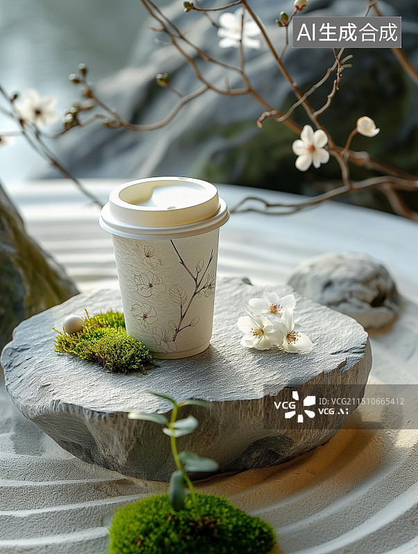 【AI数字艺术】中式茶饮产品展示图片素材