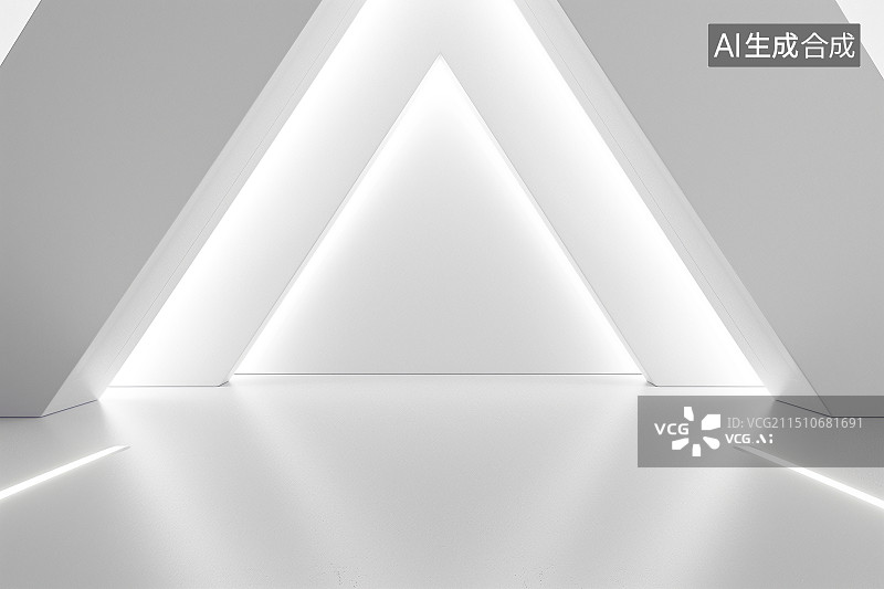 【AI数字艺术】白色V形展台展厅图片素材