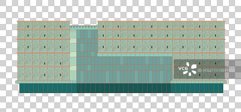 国风地标系列—安徽 合肥 安徽博物院 矢量插画图片素材