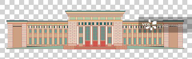 国风地标系列—河北博物院  石家庄 矢量插画图片素材