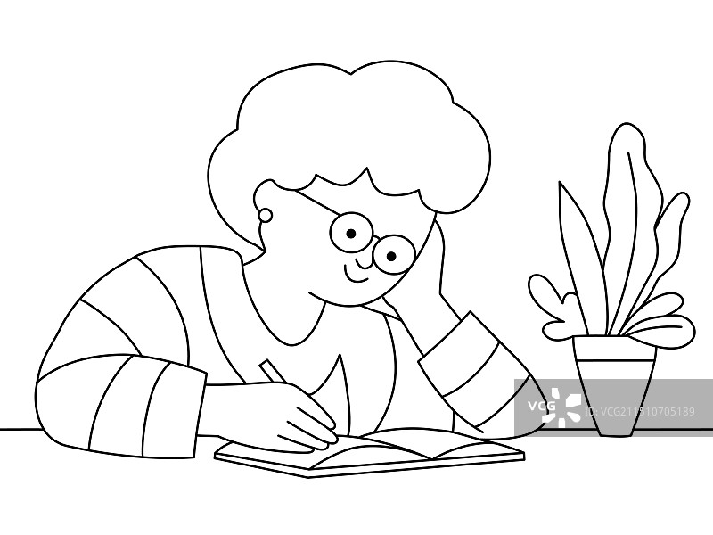 老奶奶读书学习阅读考试老年人快乐的延迟退休生活银发经济概念矢量插画图片素材