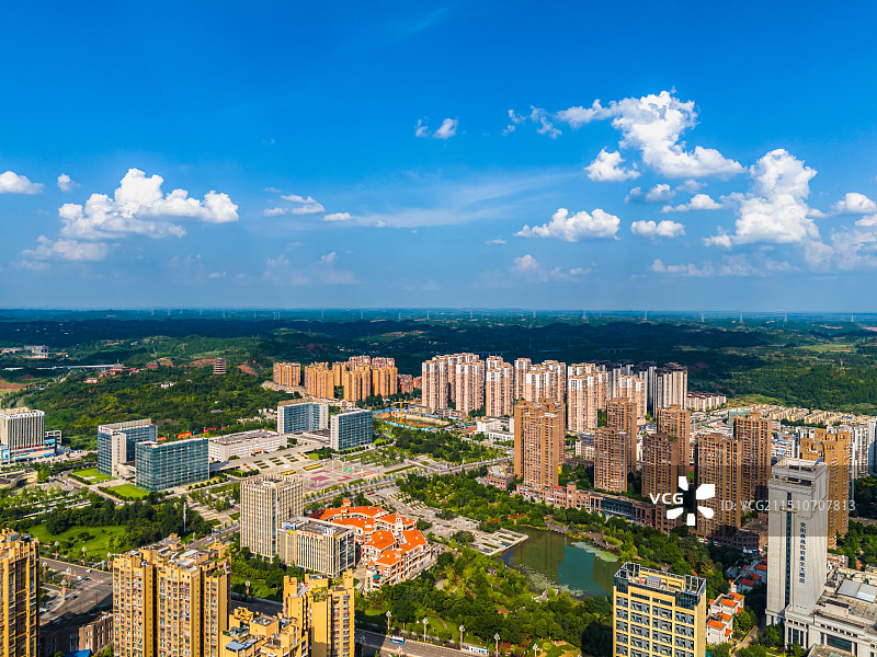 航拍资阳沱东新区全景图片素材