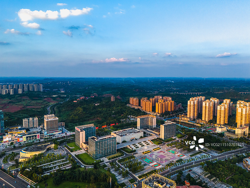 航拍资阳沱东新区全景图片素材