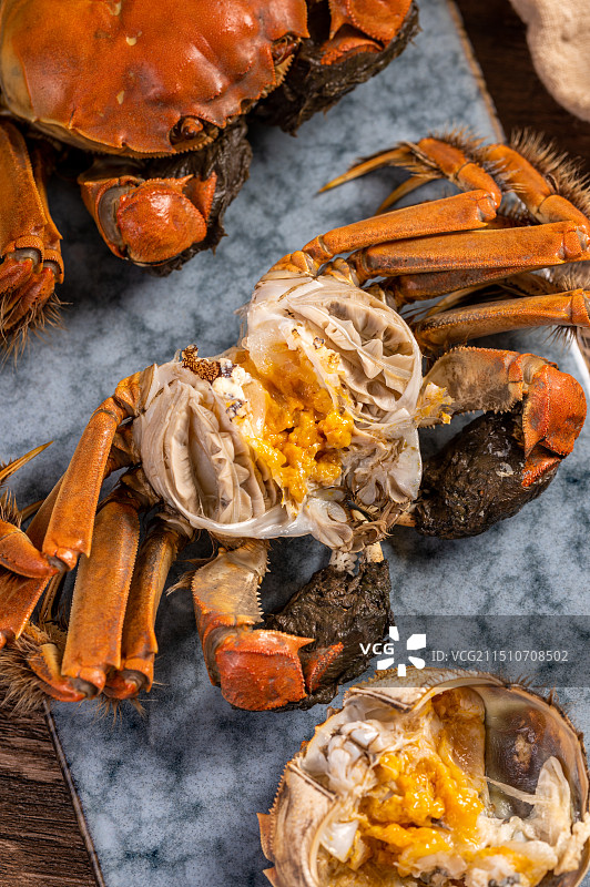 清蒸盘锦稻田河蟹图片素材
