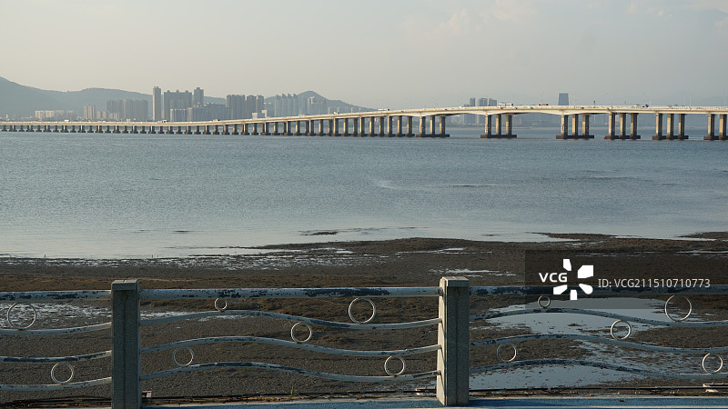 厦门集美大桥日落图片素材