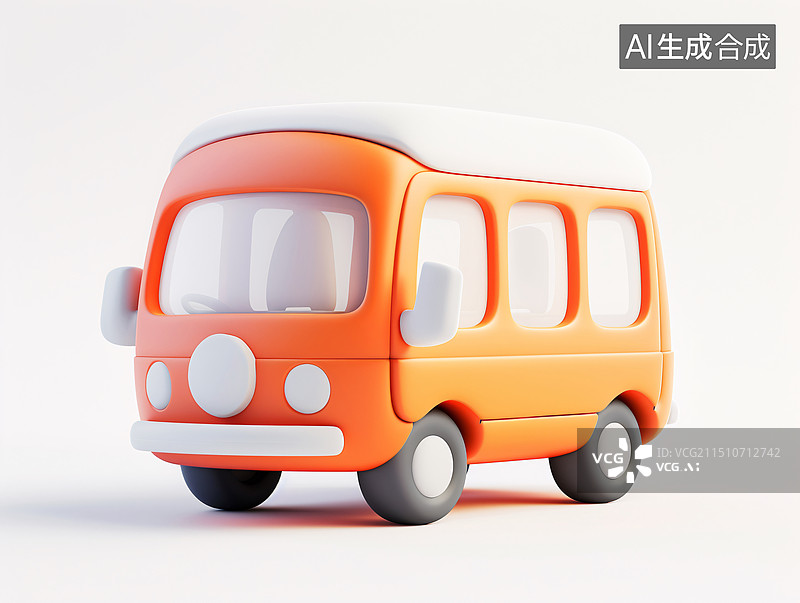 【AI数字艺术】校车巴士3d渲染返校毕业季开学季概念素材图片素材