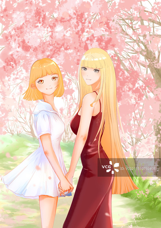 花与女孩13图片素材