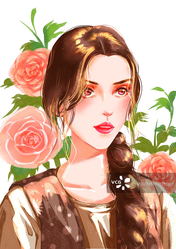 花与女孩14图片素材