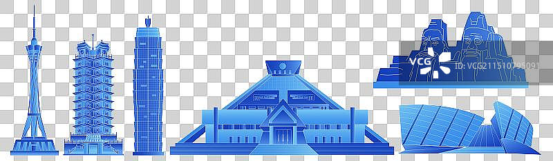 郑州发光渐变科技炫酷商务地标旅游矢量城市图片素材
