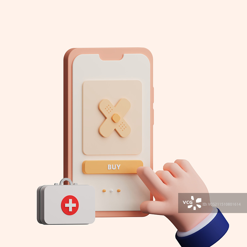 一键购买创可贴等止血药物小场景图片素材