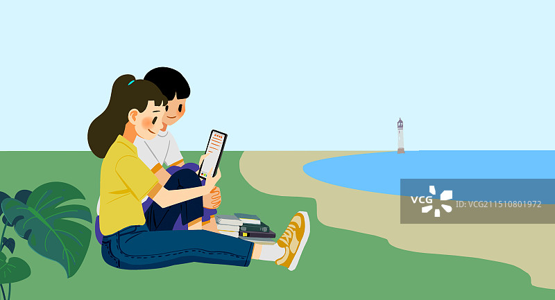 度假 学习 平板 旅游 假期 读书 友谊 闺蜜图片素材