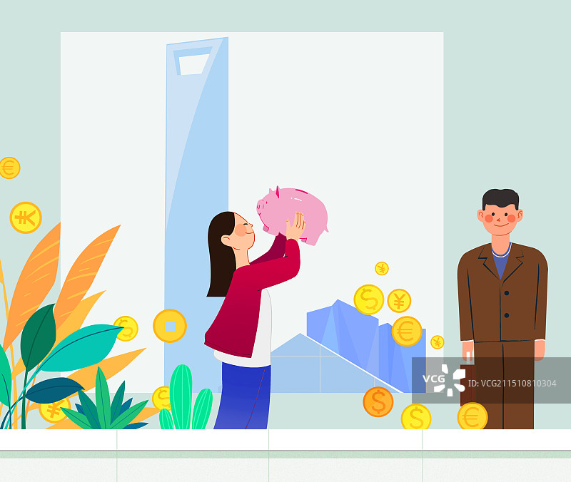 理财 金融 存钱 GDP 夫妻 存款图片素材