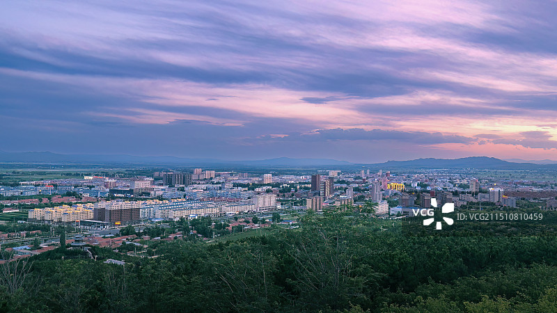 内蒙古凉城县城区傍晚景色图片素材