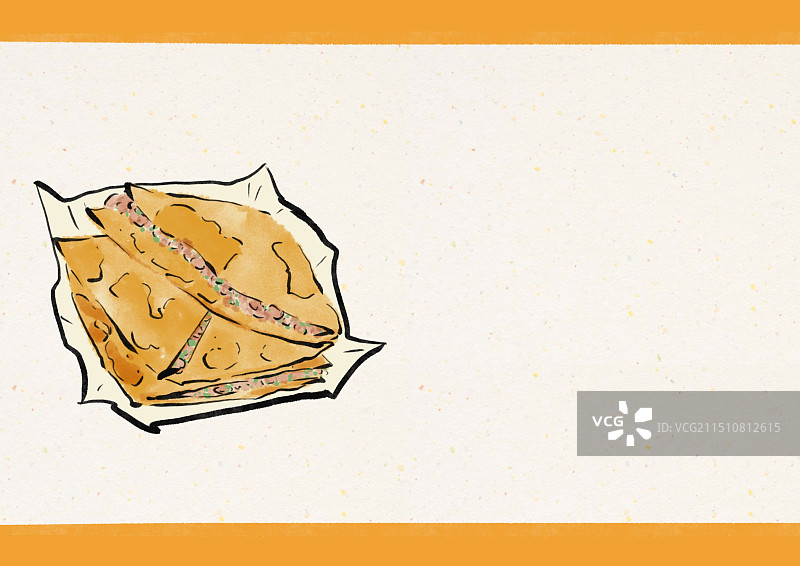 国潮风开封美食插画-羊肉炕馍图片素材