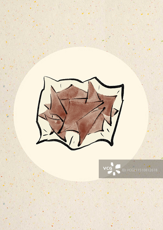 国潮风开封美食插画-血糕图片素材