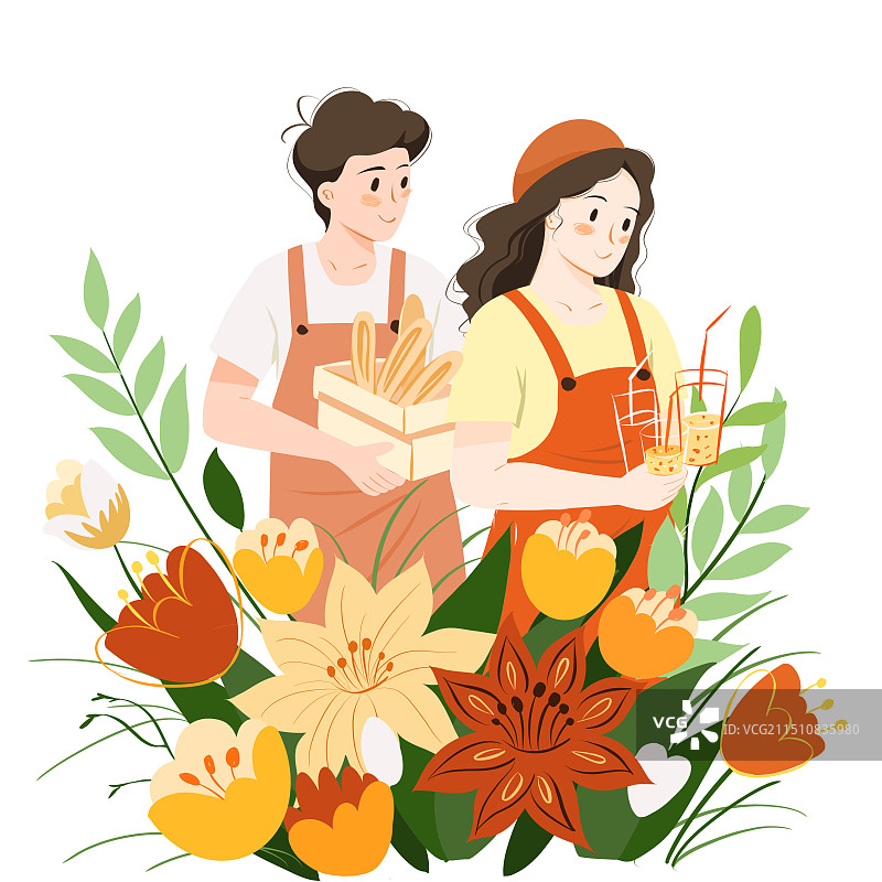 面包店的服务员图片素材