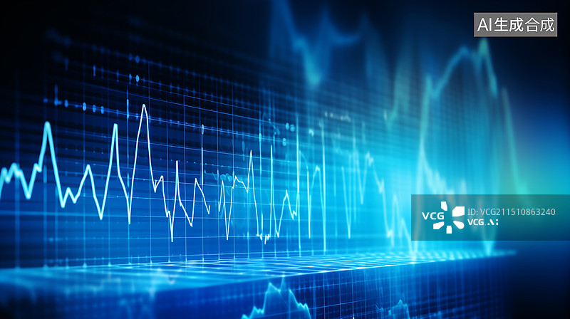 【AI数字艺术】心电图，曲线图图片素材