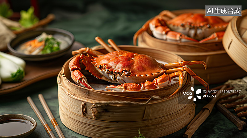 【AI数字艺术】中秋螃蟹图片素材