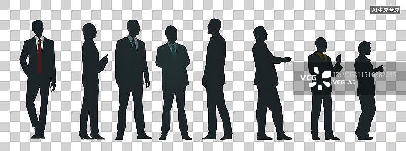 【AI数字艺术】成功的团队剪影图片素材