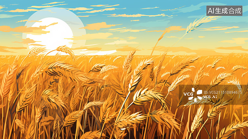 【AI数字艺术】麦田图片素材