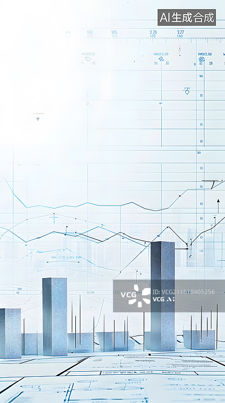 【AI数字艺术】科技经济数据线背景图片素材
