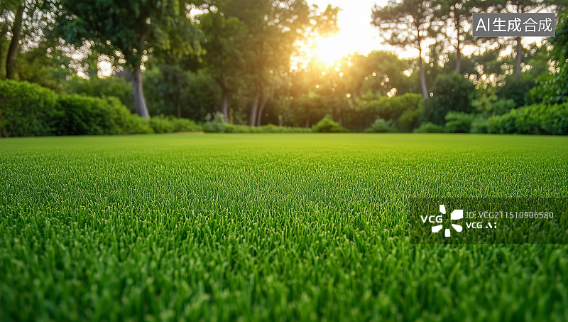 【AI数字艺术】阳光下的绿草地图片素材