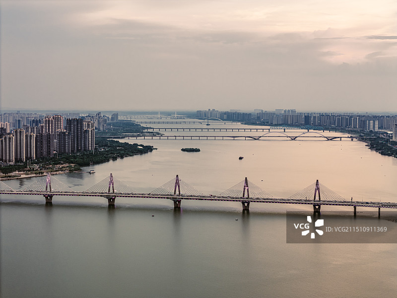 南昌 赣江高视角航拍图片素材