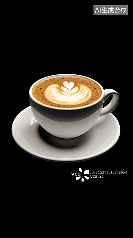 【AI数字艺术】咖啡 拉花图片素材