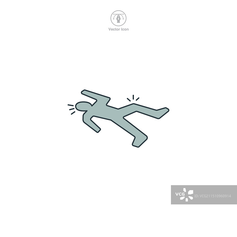 白色背景上的犯罪现场图标符号图片素材