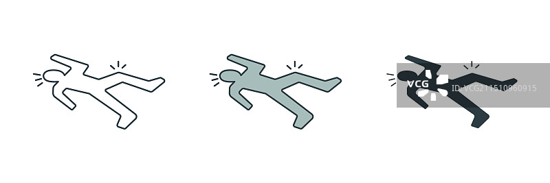 白色背景上的犯罪现场图标符号图片素材