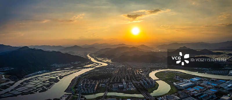 航拍三门县图片素材