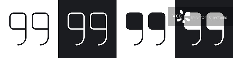 黑色引语右对齐实线图标集图片素材