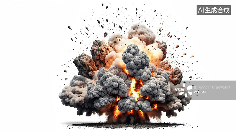 【AI数字艺术】烈焰爆发：爆炸火球的震撼瞬间图片素材