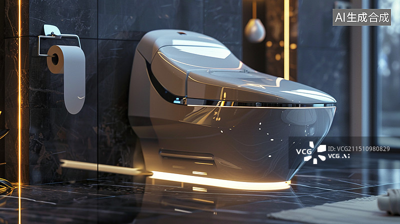【AI数字艺术】未来科技马桶图片素材