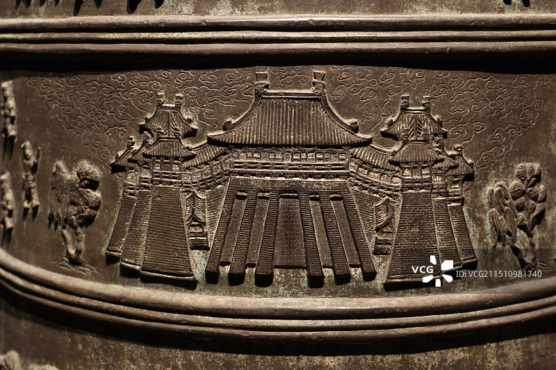辽宁省博物馆藏品北宋卤簿钟钟面浮雕图片素材