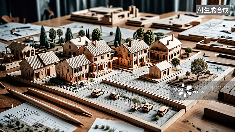 【AI数字艺术】建筑模型展示的创意设计图片素材