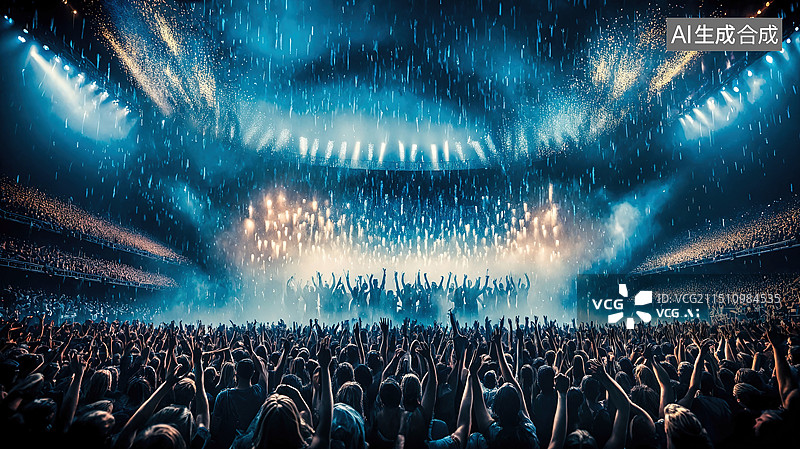 【AI数字艺术】激情四溢的音乐演出现场图片素材
