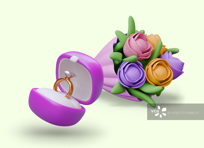 钻石订婚戒指盒子图片素材